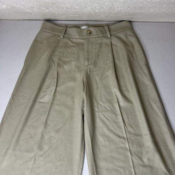 Vince Trouser Pants Womens 8 Beige Wool Blend High Waist Wide Leg Pleated Work - Picture 7 of 13